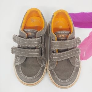Sperry Boys Halyard H/&L Sneaker Brown Saltwash 6 Wide US Toddler